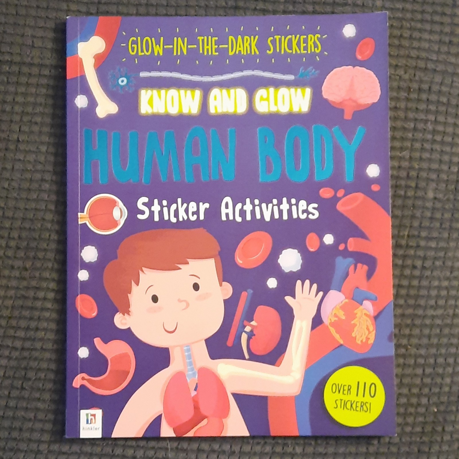 Hinkler Glow-in-the-Dark Human Body Sticker Activities Book with 110 Stickers