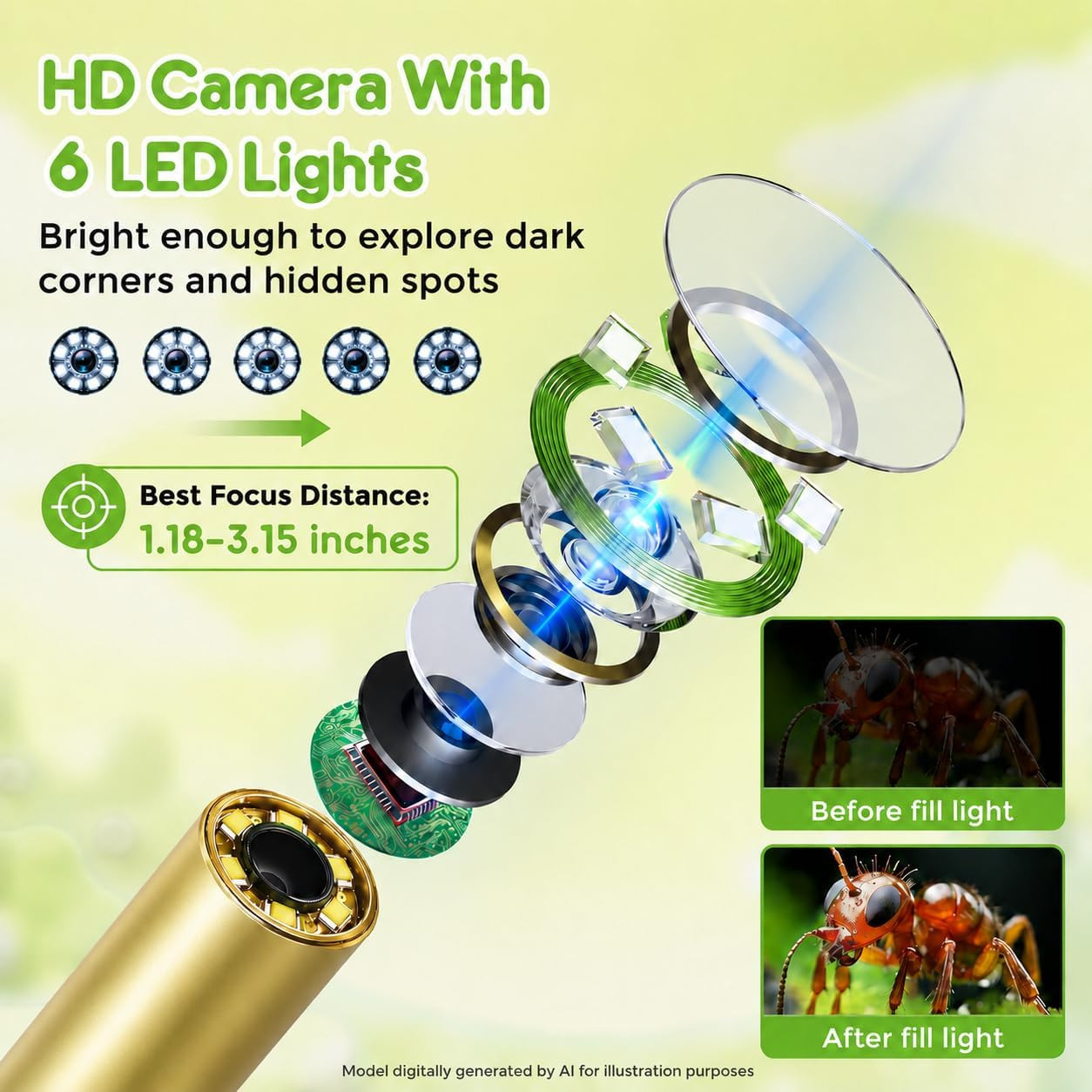 Toy Borescope Camera for Kids – STEM Science Educational Toy for 4 5 6 7 8 9 10