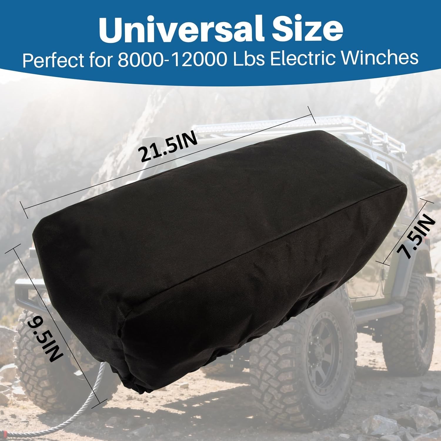 Winch Cover Waterproof Heavy Duty Dust-Proof Protective Boat Trailer ATV UTV