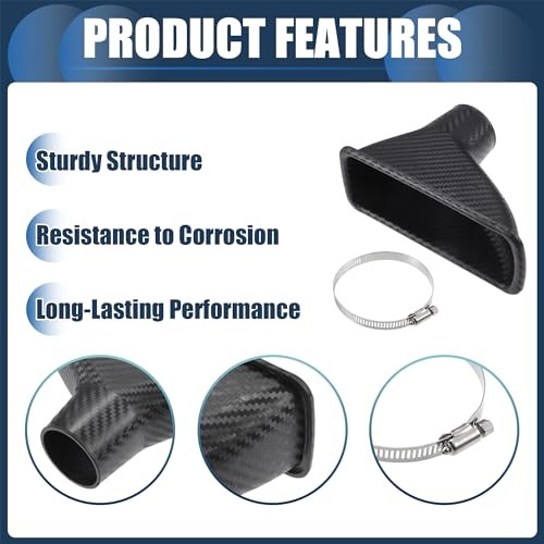 Air Intake Duct, Front Bumper Car Square Brake Air Duct with Extendable