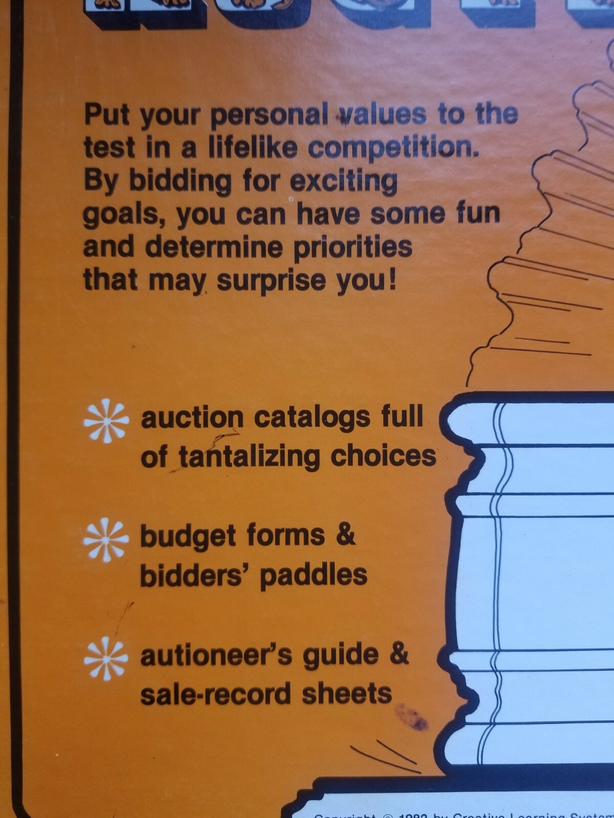 Vintage 1982 AUCTION game for a change by Creative Learning Systems