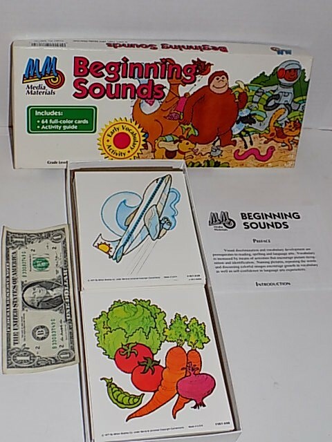 Beginning Sounds Media Materials Vocabulary Cards Vintage Graphics Homeschool