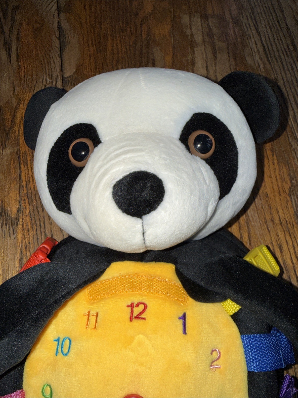 Buckle Toys Panda Backpack – Motor Skill Development Toy – Plush Learning Toy