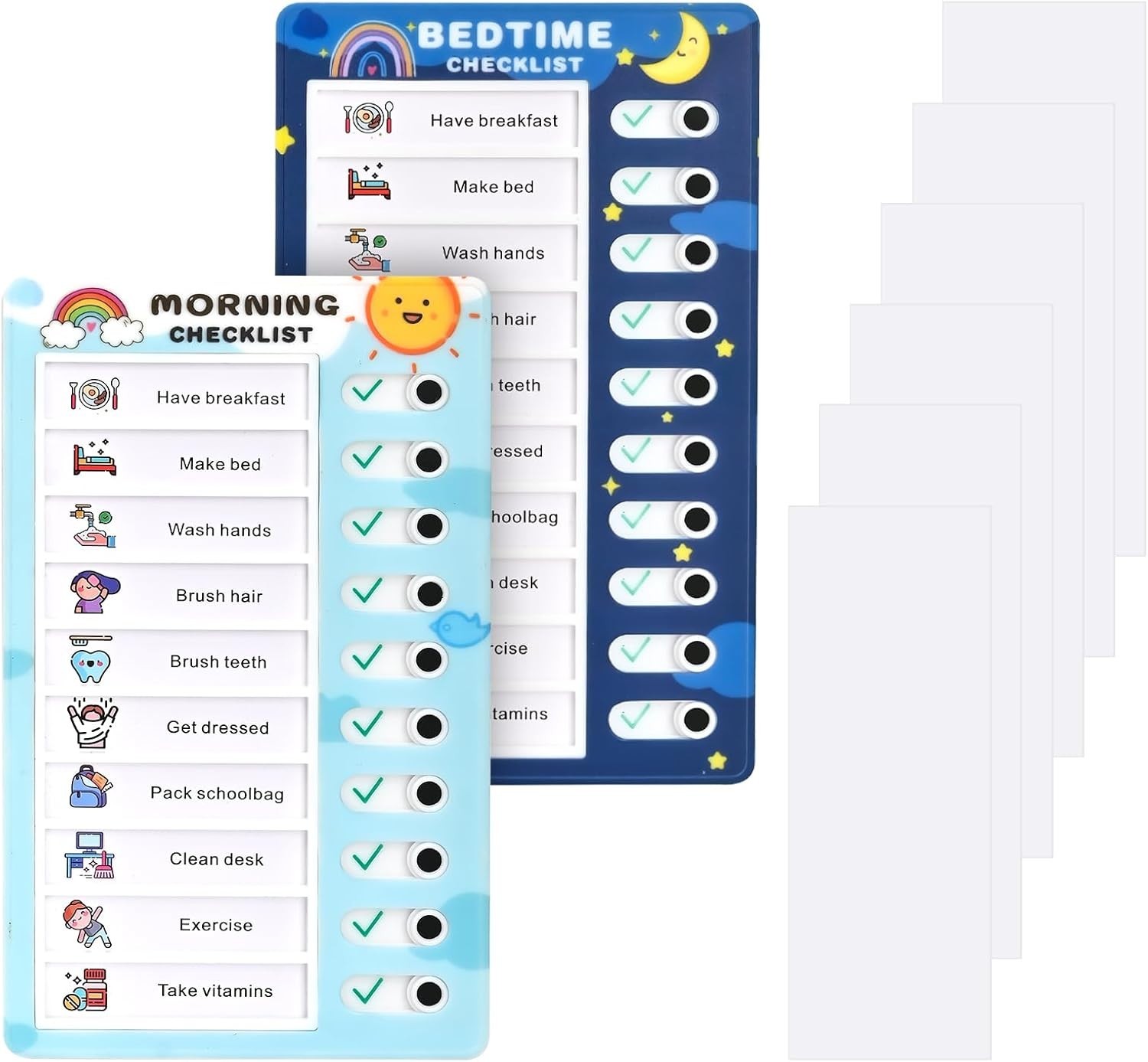 Upgrade 2 Pcs Chores Chart for Kids – Daily Routine Chore Chart for Kids Chore C