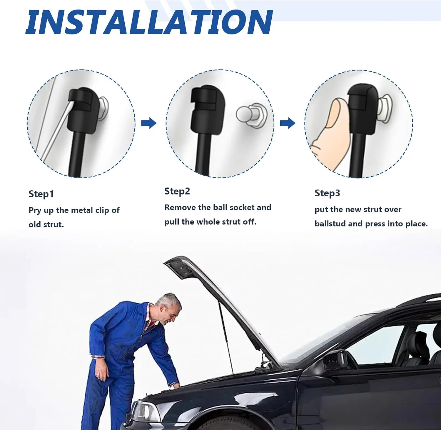 6333 Hood Strut Lift Support for 2007 2008 2009 2010 2011 Toyota Camry SE/XLE/CE