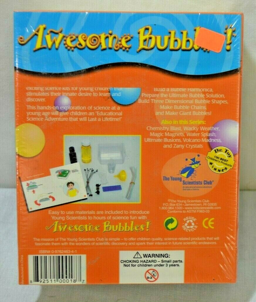 Adventure Science series: Awesome Bubbles.The Young Scientists Club. New/Sealed