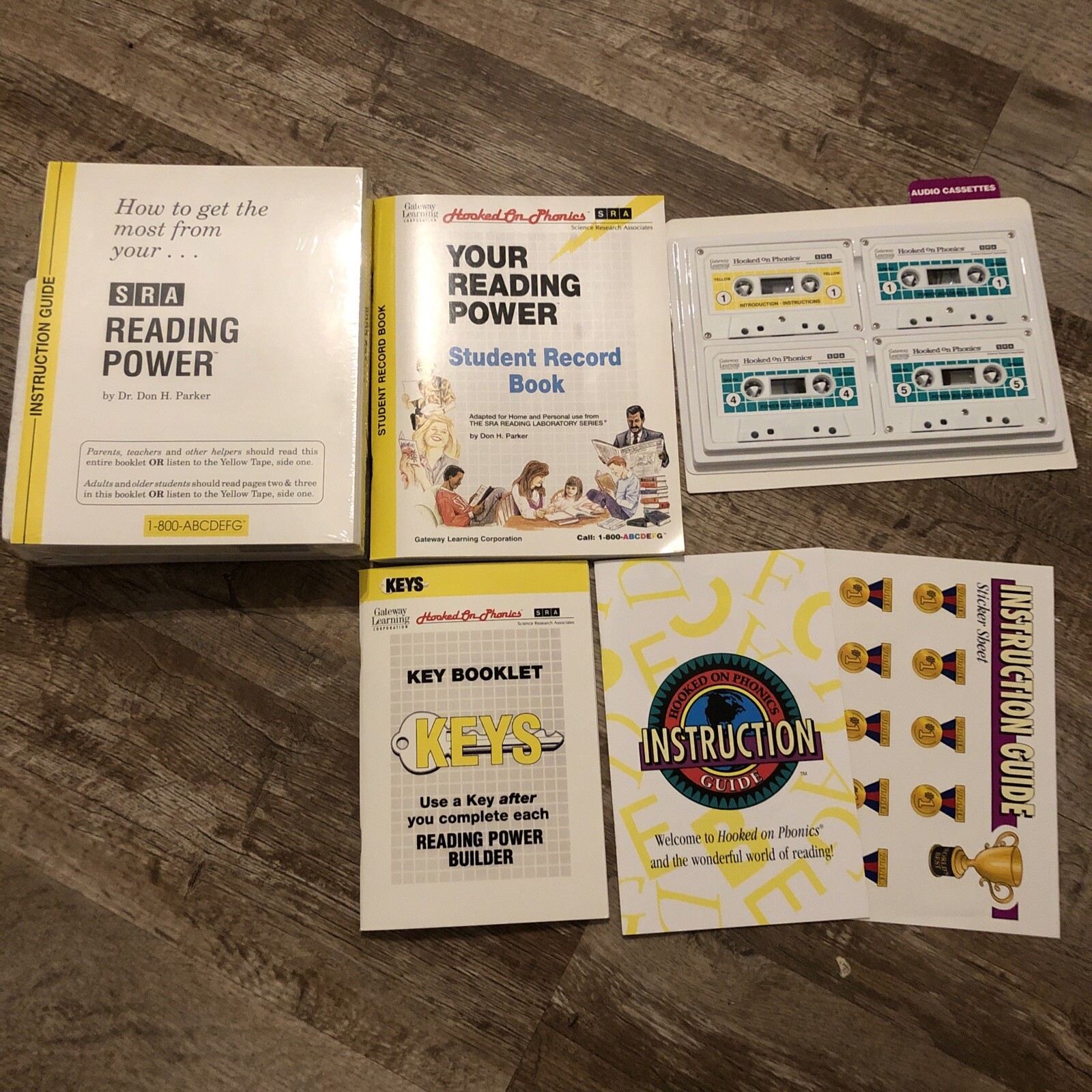 Hooked On Phonics Classic & Reading Power MINT Cassettes Cards Workbooks