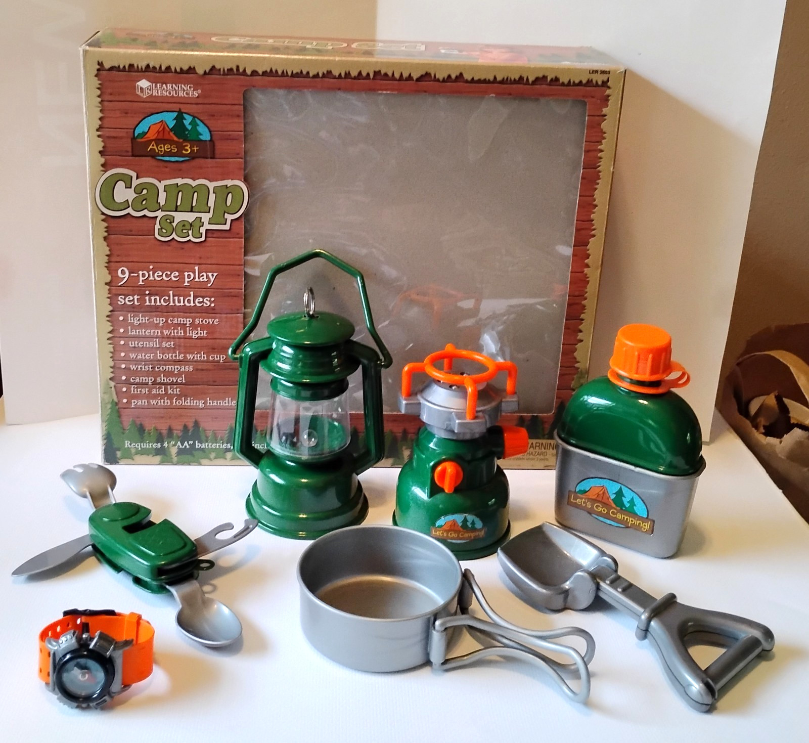 Learning Resources Camping Set, 7 Realistic Pieces, Excell. Condition, Ages 3+