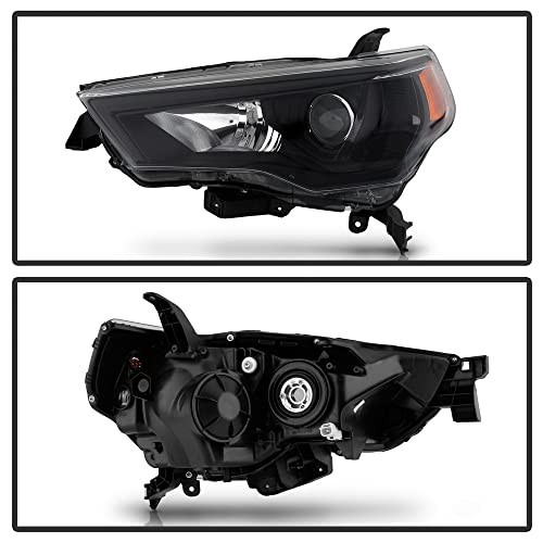 14-20 Toyota 4Runner Halogen Headlights Pair Black Housing Amber Reflector
