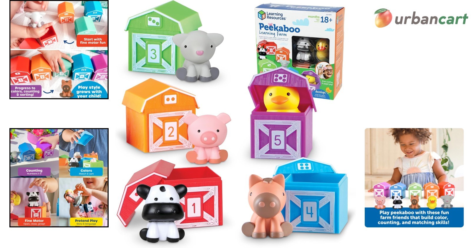 Peekaboo Learning Farm: Interactive Toddler Animal & Color Recognition Playset
