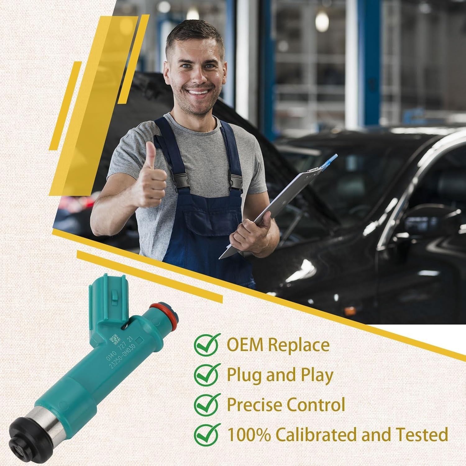 23209-0H030 OE 2.4L Fuel Injectors,Compatible with/Toyota 2.4L Camry Corolla …