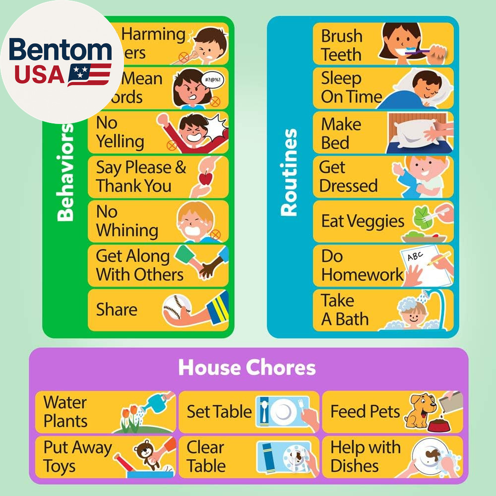 Magnetic Responsibility Chart, Chore Chart for Multiple Kids, My Star Reward Cha