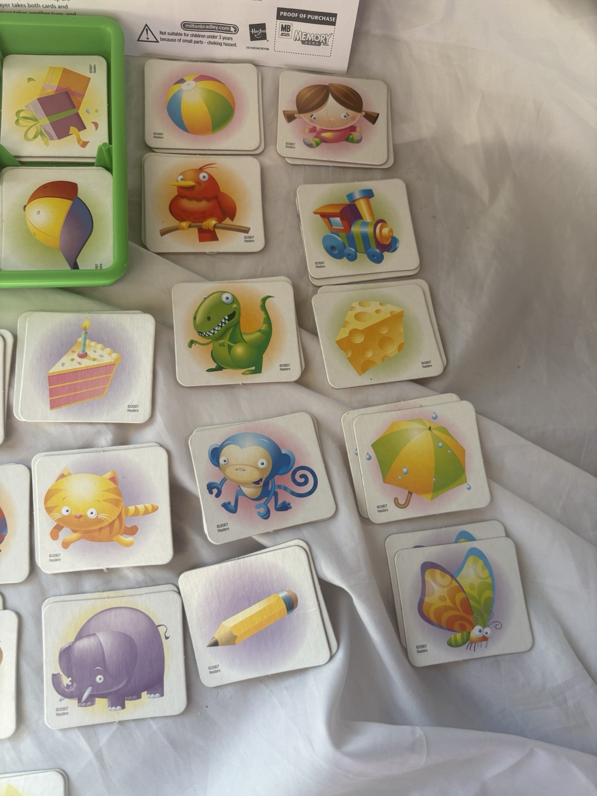 Original Memory Game Hasbro 2007 Complete With 72 Picture Cards And Instructions