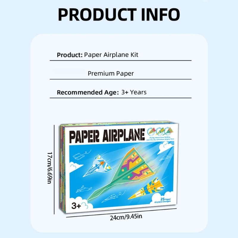 Colorful DIY Craft Folding Paper For Children To Create Amazing Flying Airplanes