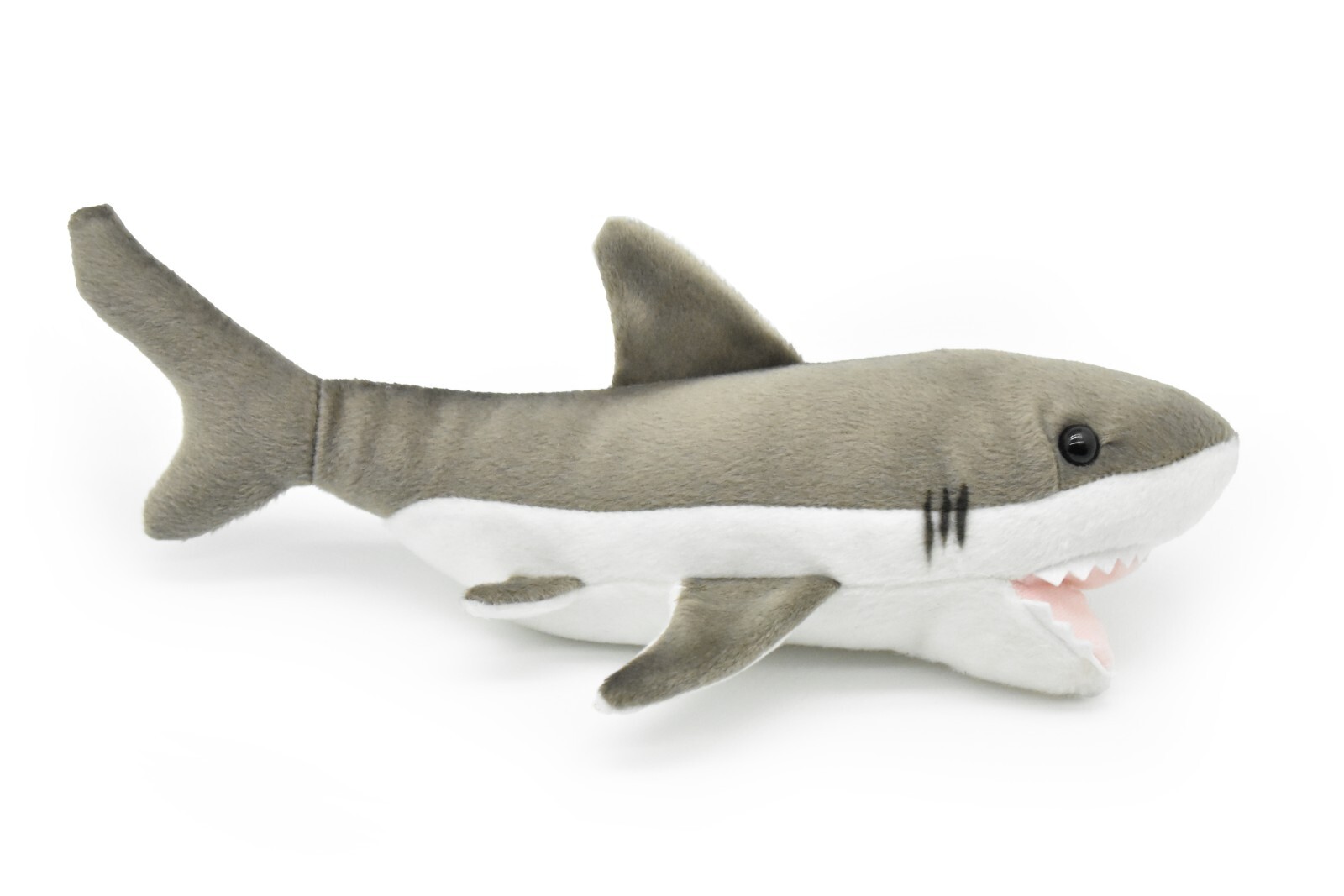 Plush Great White Shark Toy Realistic Stuffed Shark Soft Cute Gift 10 or 17 In