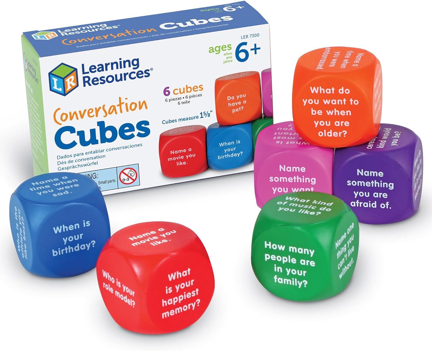 Learning Resources Conversation Cubes, Social Dice, Autism Therapy, Ice Breaker