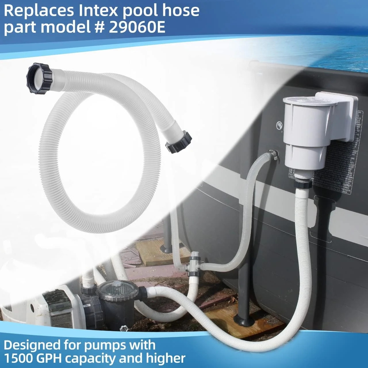 1.5″ Pool Pump Hose for Coleman Intex, 1.5 inch Pool Hoses for Above Ground Pool