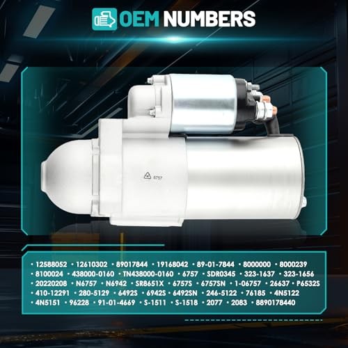 6757 Starter Motor Fit for Chevy-Silverado 1500 2500HD, Tahoe, for GMC-Sierra