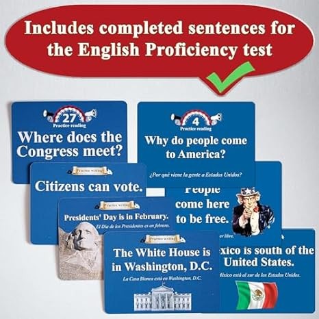 US Citizenship Flash Cards – 100 Bilingual Q&A for Naturalization Test