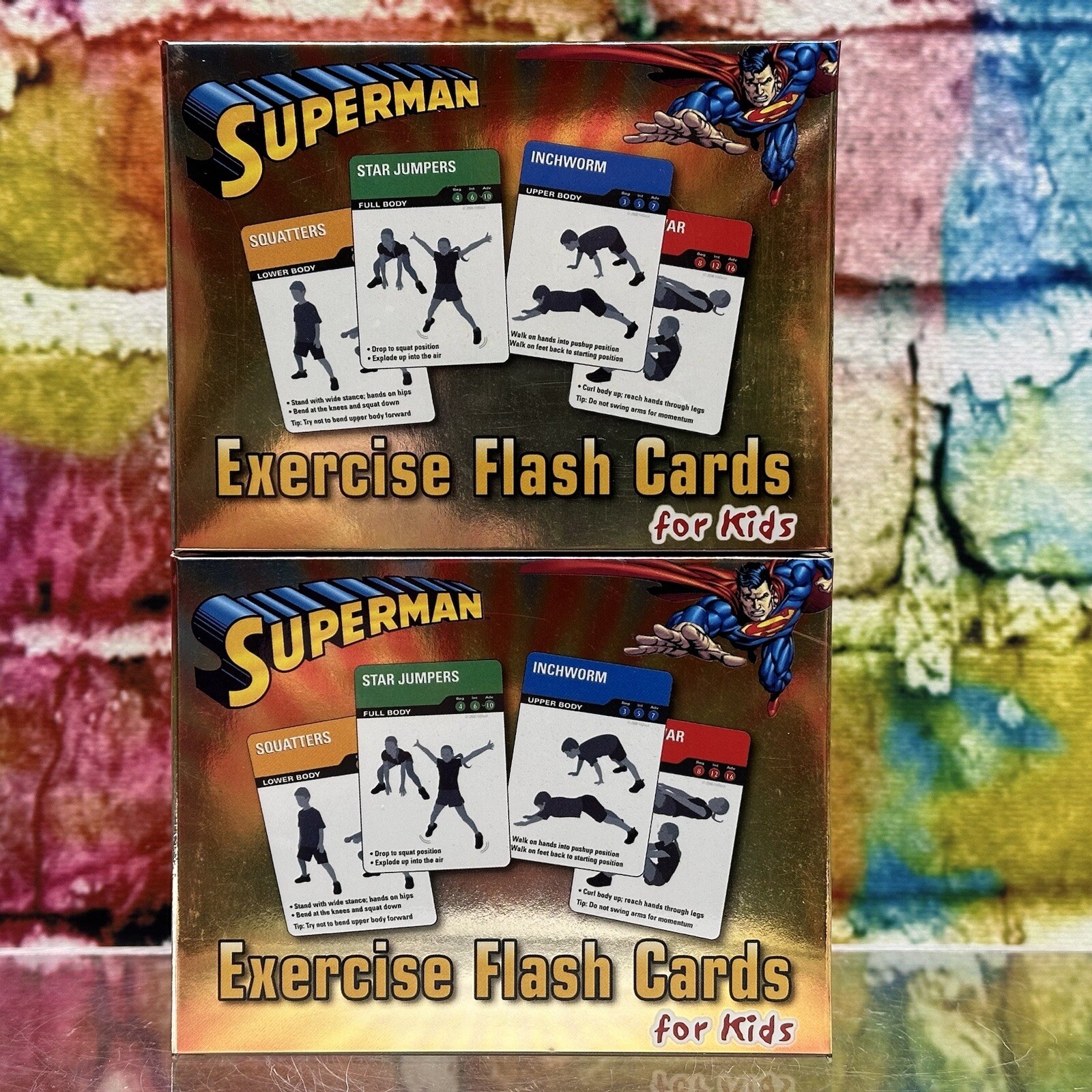 SUPERMAN Exercise Flash Cards Game Kids FitDeck Teens Gym Teachers DC Comics NEW