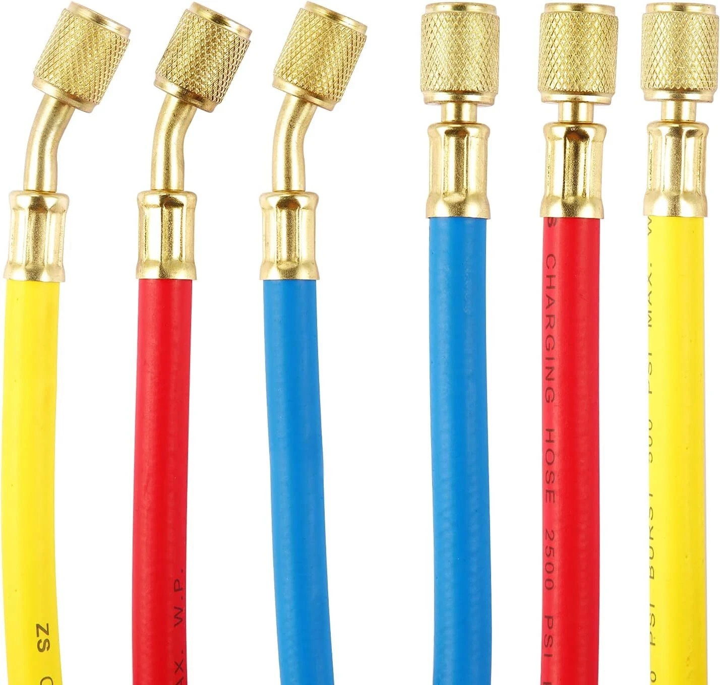 3 Pieces AC Manifold Gauge Hose Kit for R410a R22 R134a R404a, 1/4″ Thread