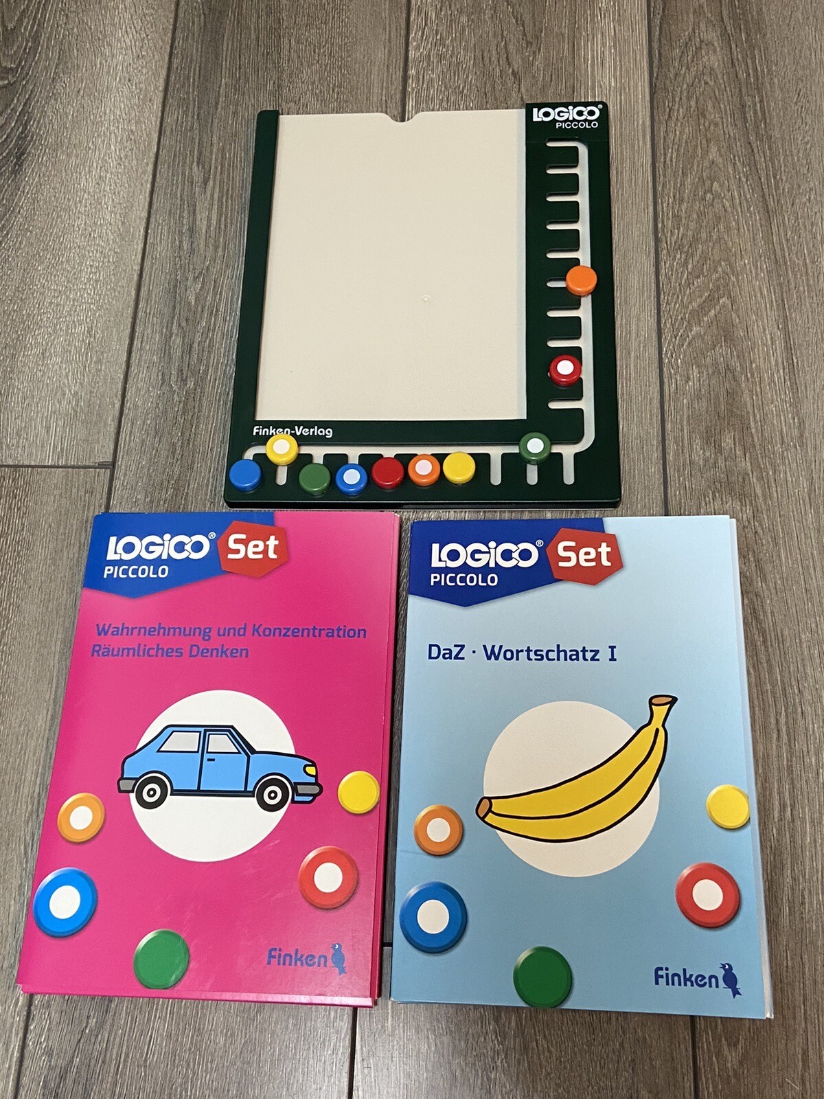 Finken LOGICO Piccolo frame with 2 sets of 16 Game cards Learn German Vocabulary