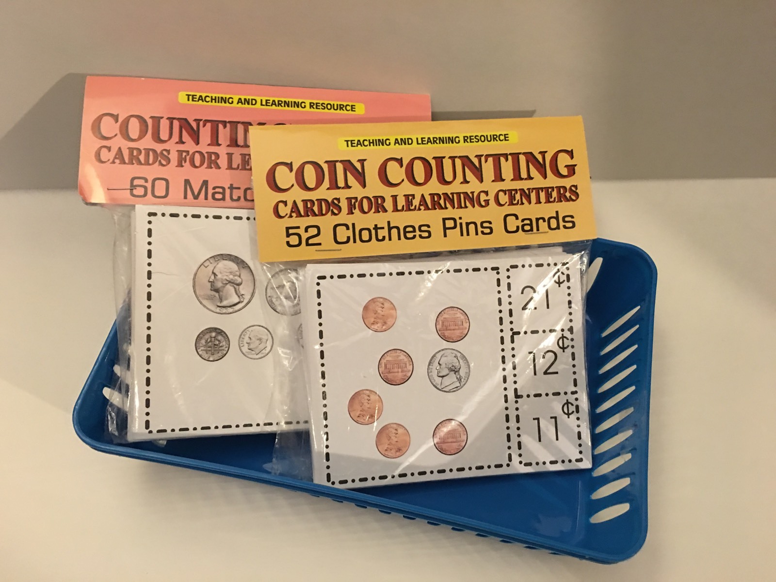 TWO (2) Learning Centers cards Counting Coins & Money Counting Teaching supplies
