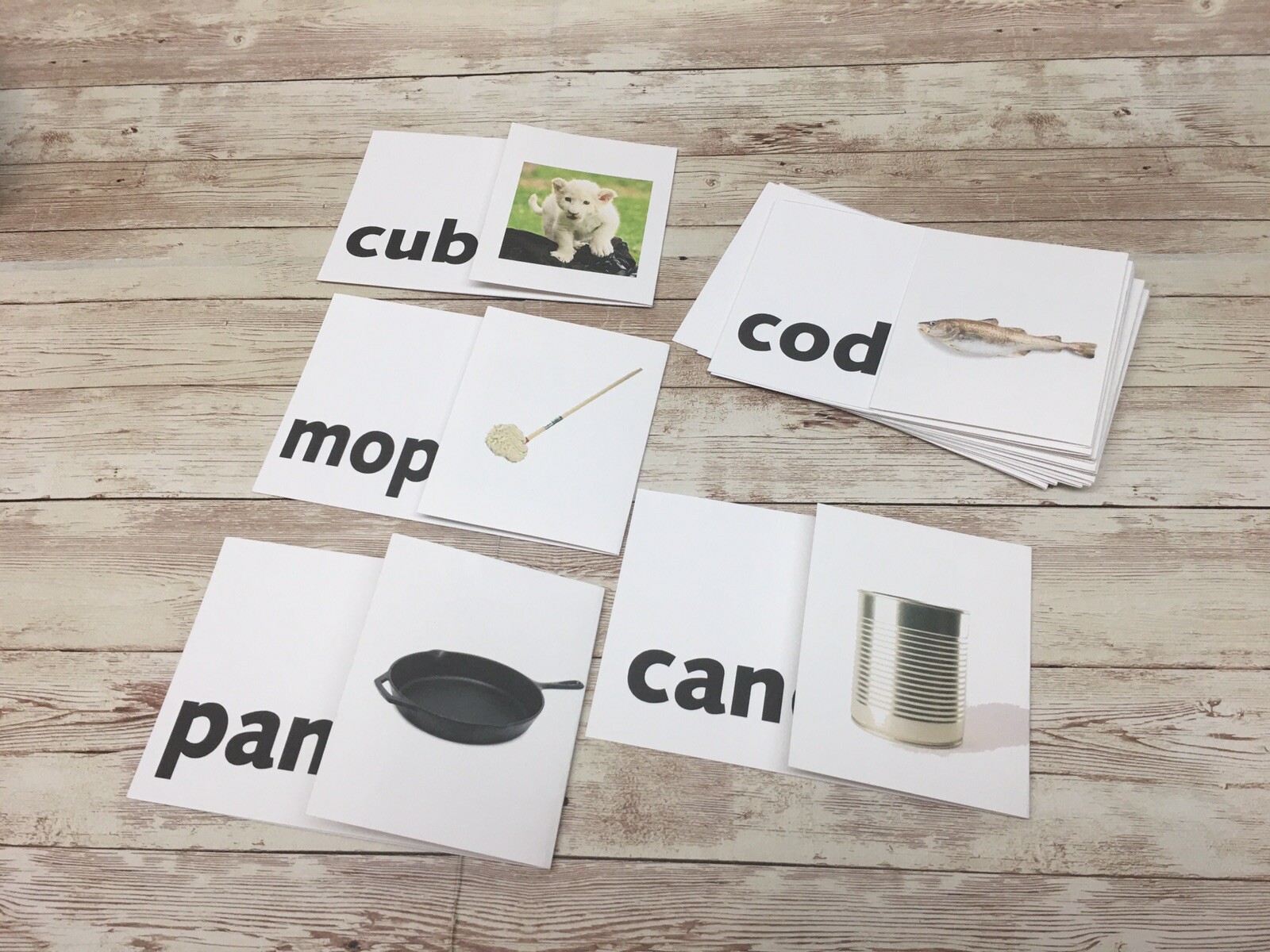 Reading Manipulative – Silent E words Picture Flip cards – Home Or School