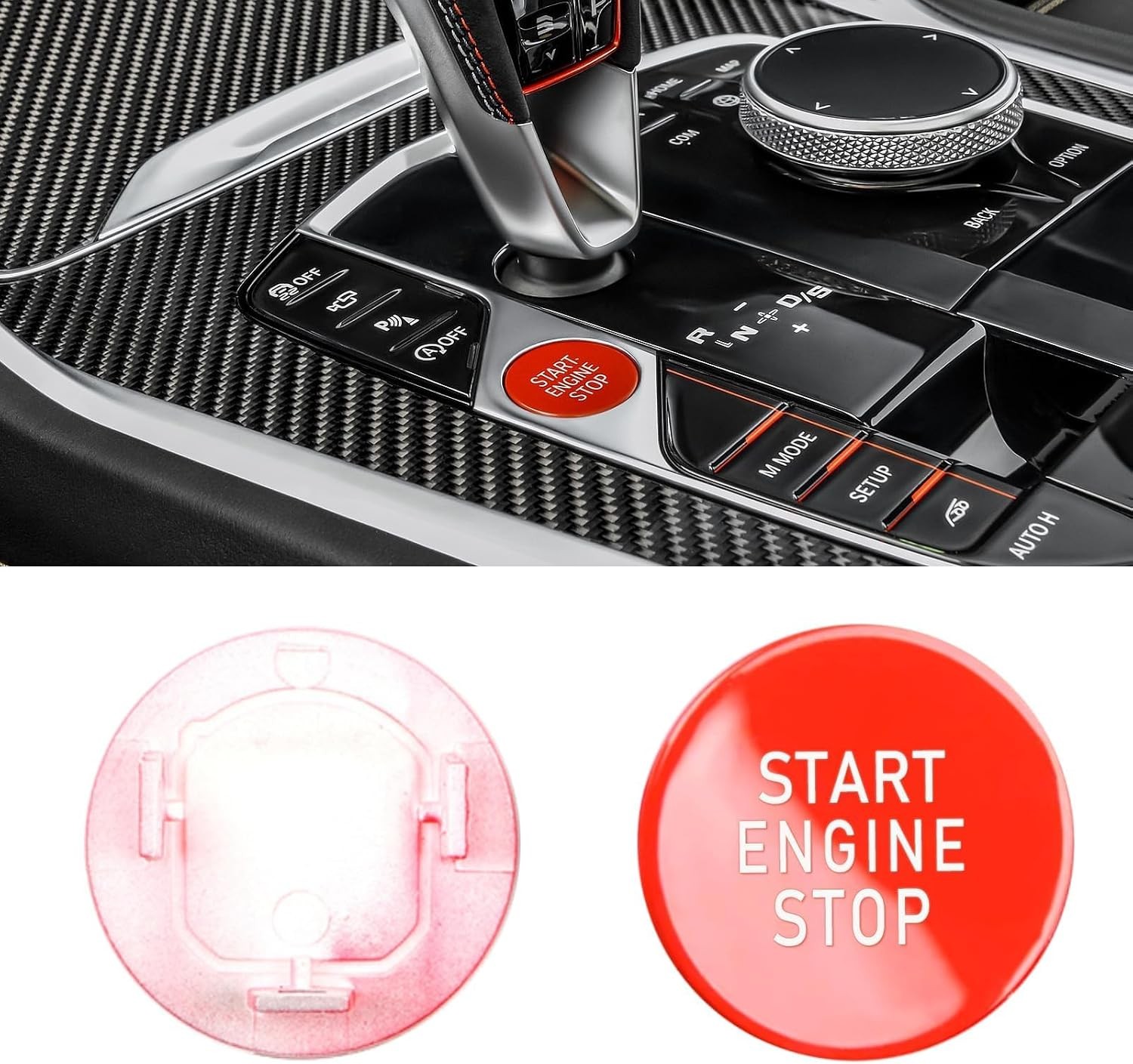 Jaronx BMW Red Start Stop Button Cover