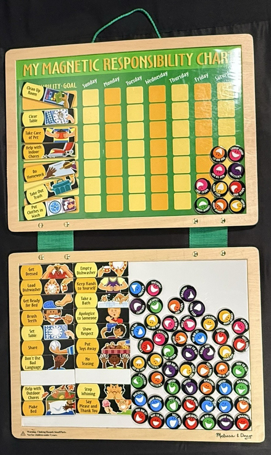 Melissa and Doug Deluxe Magnetic Chore Responsibility Chart With 89 Magnets