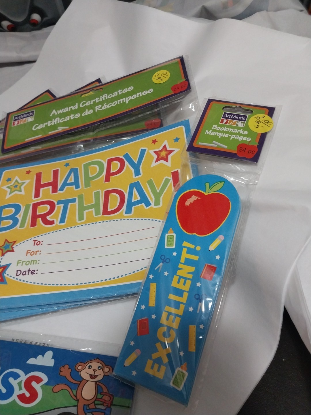 Lot 5 Birthday Certificate Packs Bookmarks 2 Passes Nametags Teacher Classroom