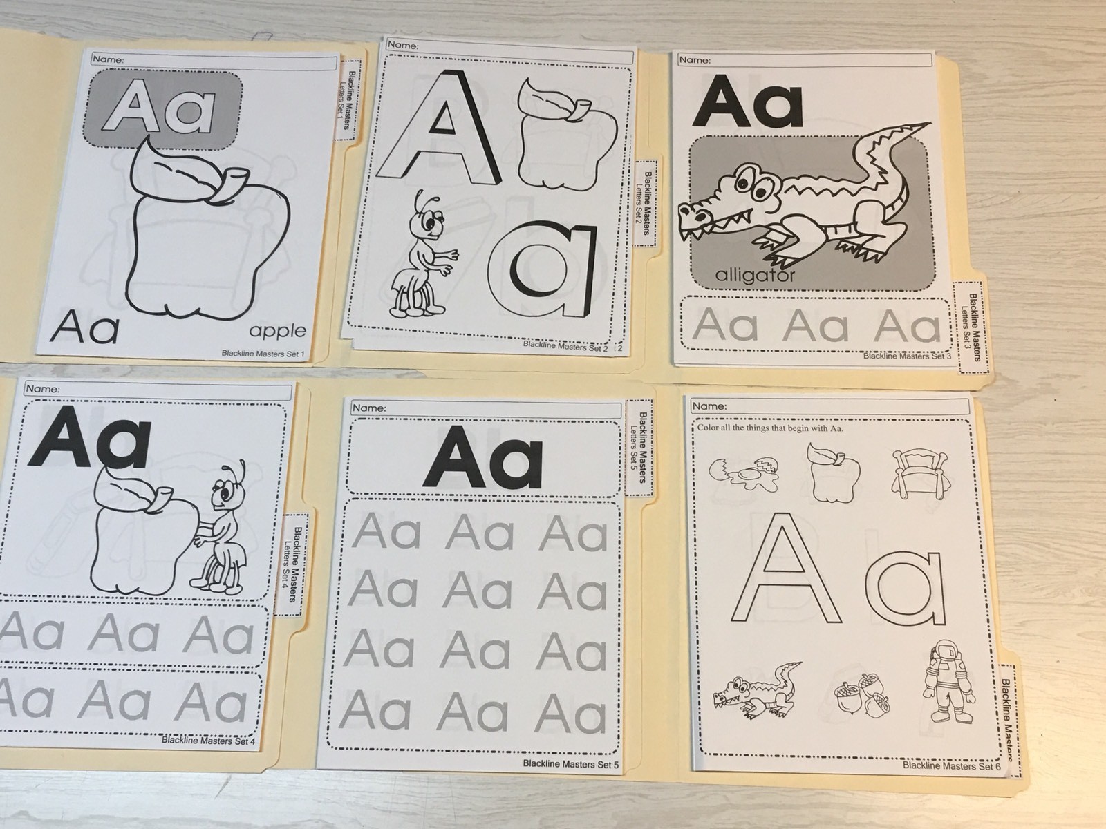 Printed Worksheets Letters – 6 Folders -Pre-K Kindergarten Resource 150+ Pgs