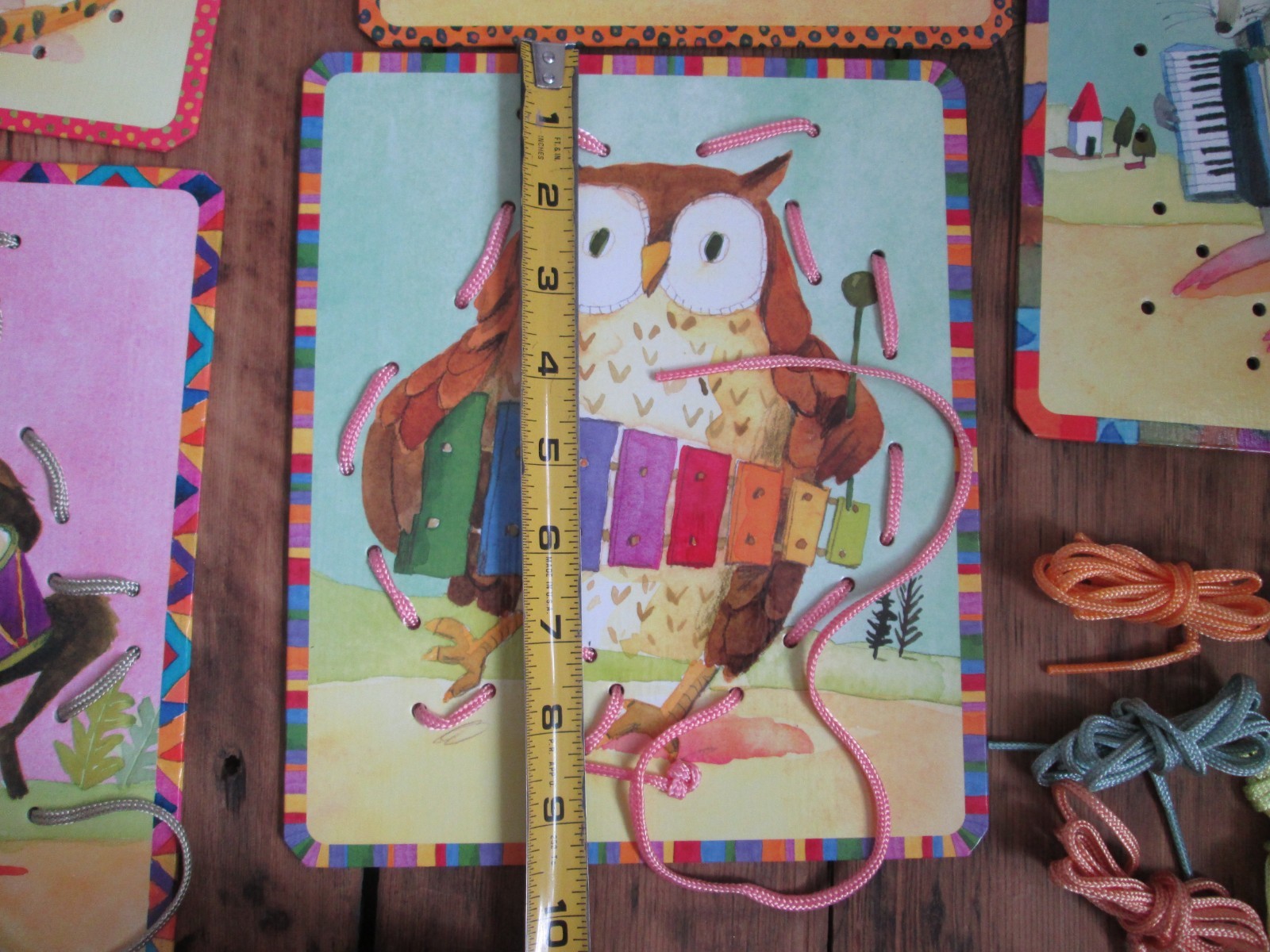 Eeboo Musical Friends Lacing 5 Sewing Cards and Laces Best Toy Award 2006