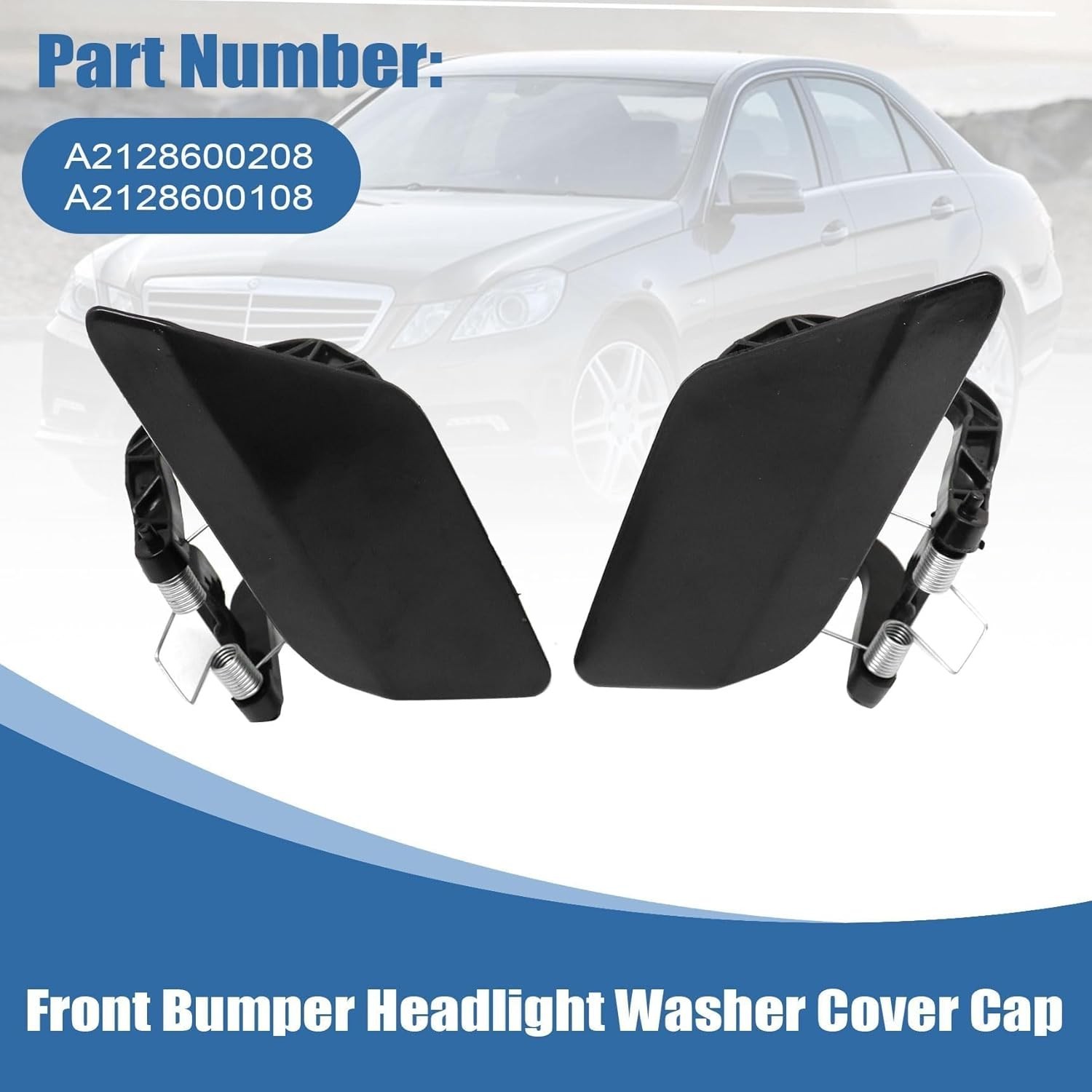 2Pcs Headlight Washer Cover Fit for Mercedes-Benz E350 E400 E550 2010-2013