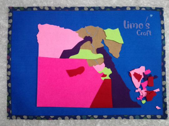 Montessori Egypt Felt Puzzle Map Arabic Geography Learning Homeschool Kids Toy