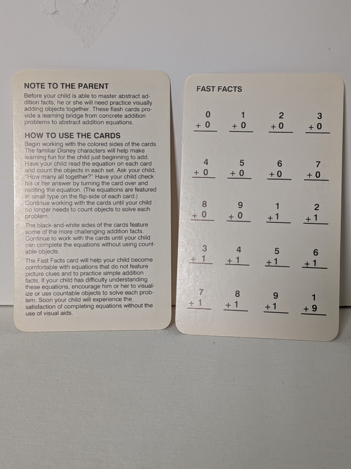 Vintage Disney-Themed Educational Addition and Subtraction Flash Cards by Golden