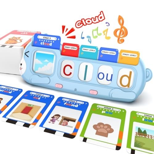 Phonics Learning Toy for Preschool Kids – Talking Flash Cards, Sound Machine, Ma