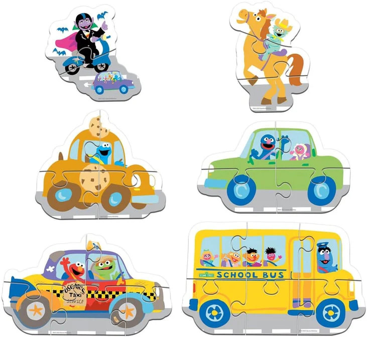 Masterpieces Sesame Street Mini Shaped Jigsaw Puzzles – 6-Pack Eco-Friendly