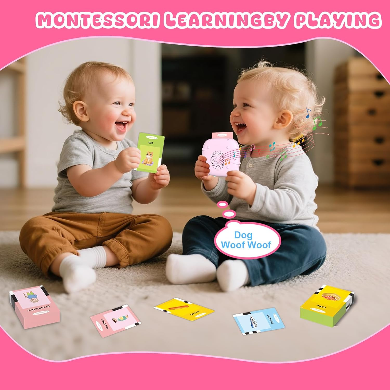 Toddler Talking Flash Cards for 1 2 3 4 5 Year Old Boys and Girls – Language Sen