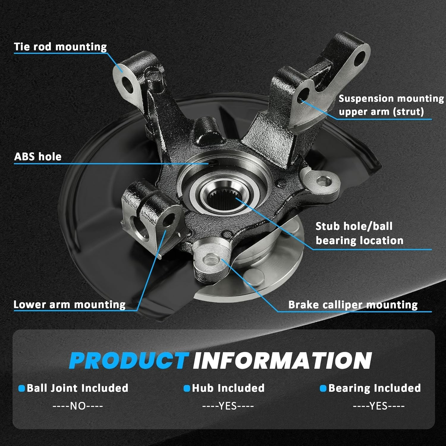 Front Driver and Passenger Side Steering Knuckle Wheel Hub Bearing pair