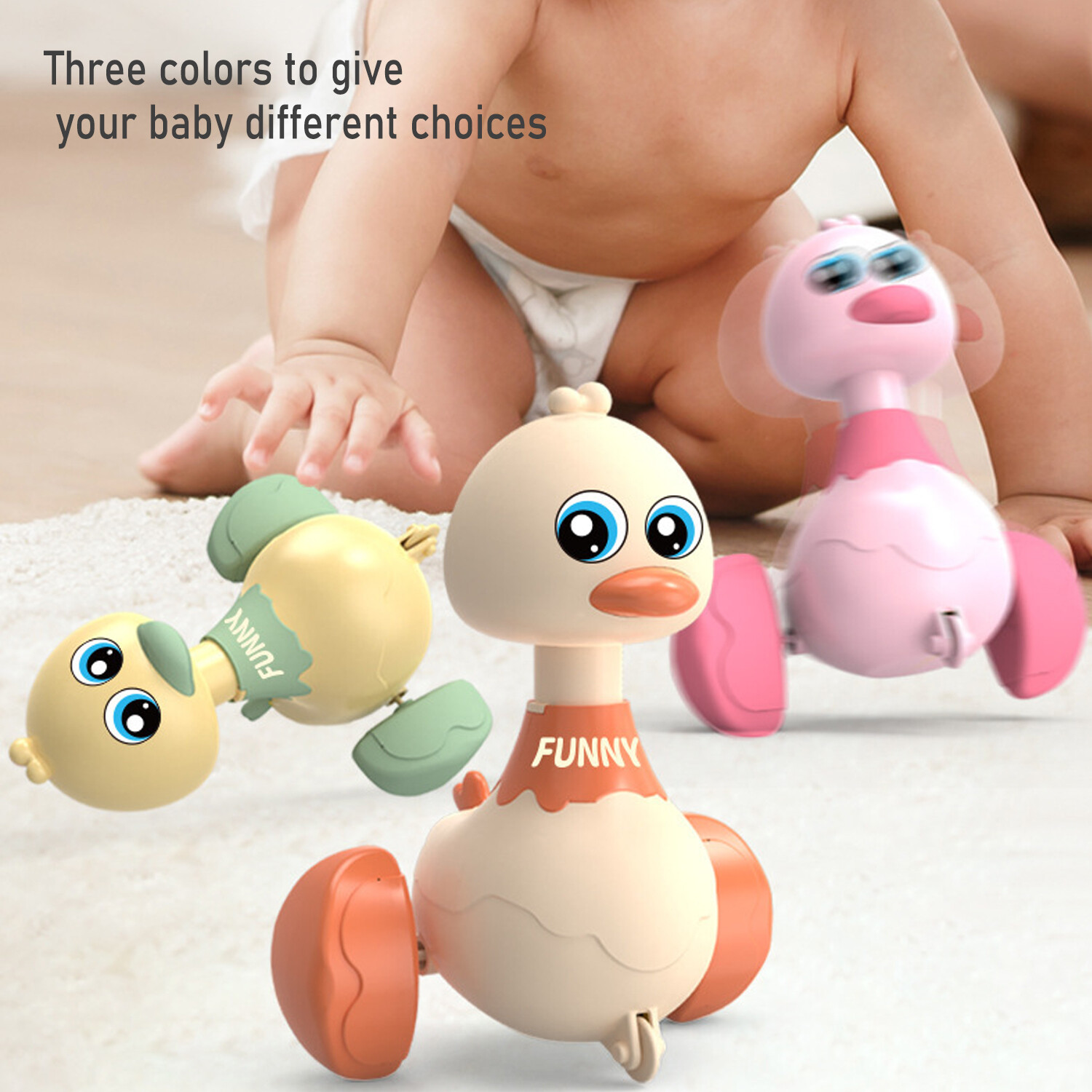Educational Baby Toy,Press and Wiggle Duckie for Intellectual Development