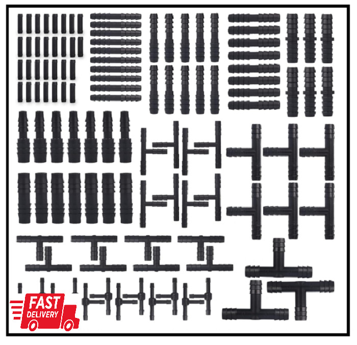 115Pcs Universal Vacuum Line Fittings Kit – 12 Size Hose Connectors Assortment