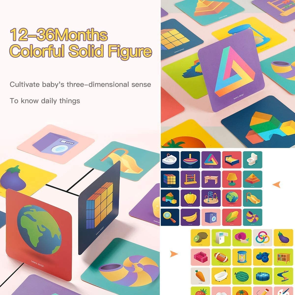 High Contrast Baby Flashcard, 80 Pcs 160 Page Black White Colorful Visual Sti…