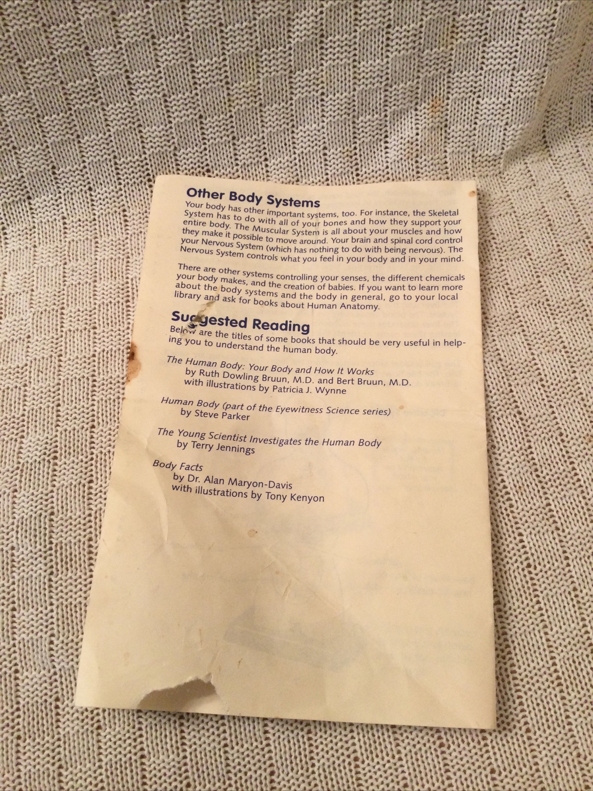 Vintage 1995 Fascinating Facts Of The Human Body Model Learning Quiz Card Game