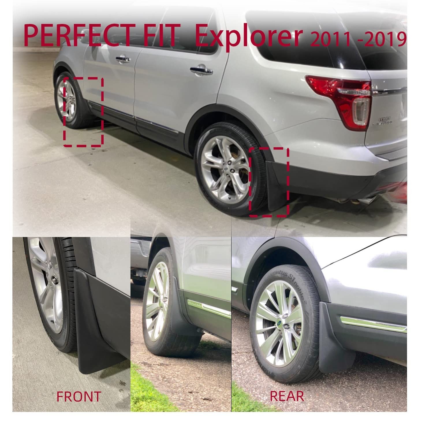 Mud Flaps Kit for Ford Explorer Accessories Mud Splash Guard Mud Flap Front a…