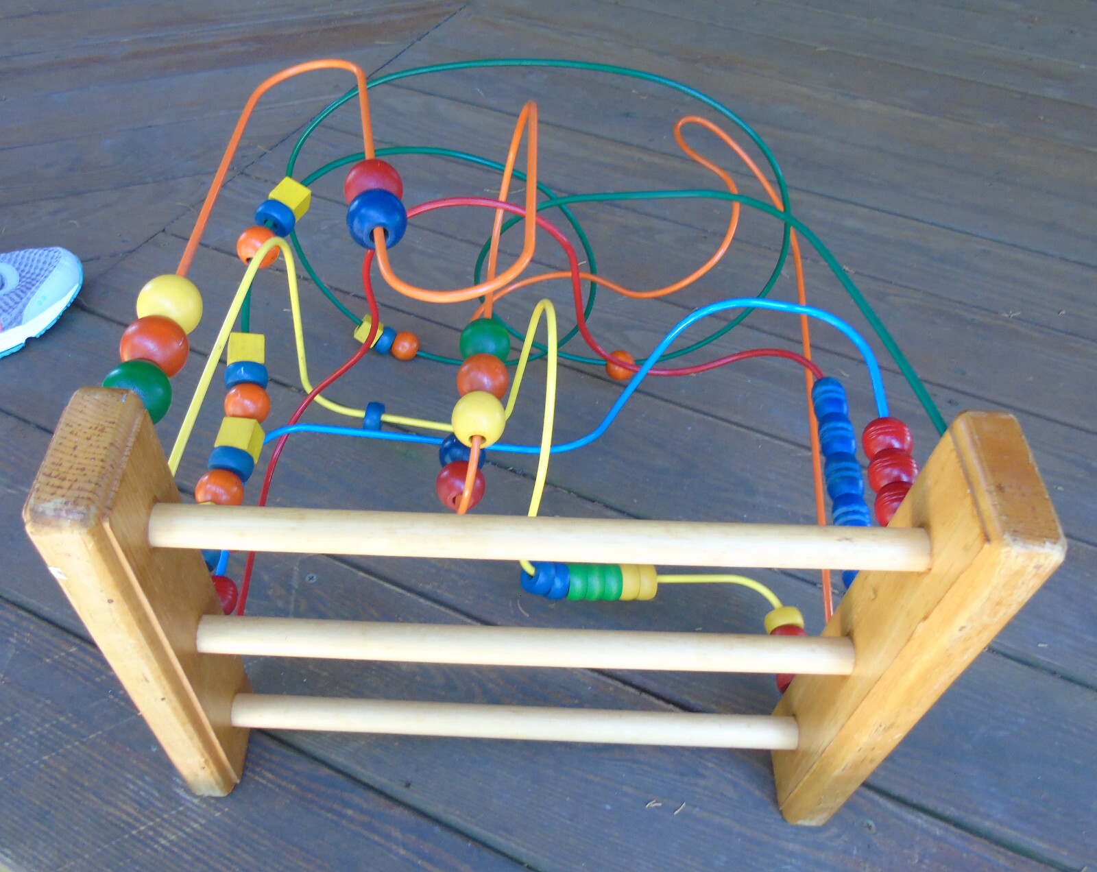 Vintage Metal Wood Anatex Rollercoaster Bead Maze Large Educational Activity Toy