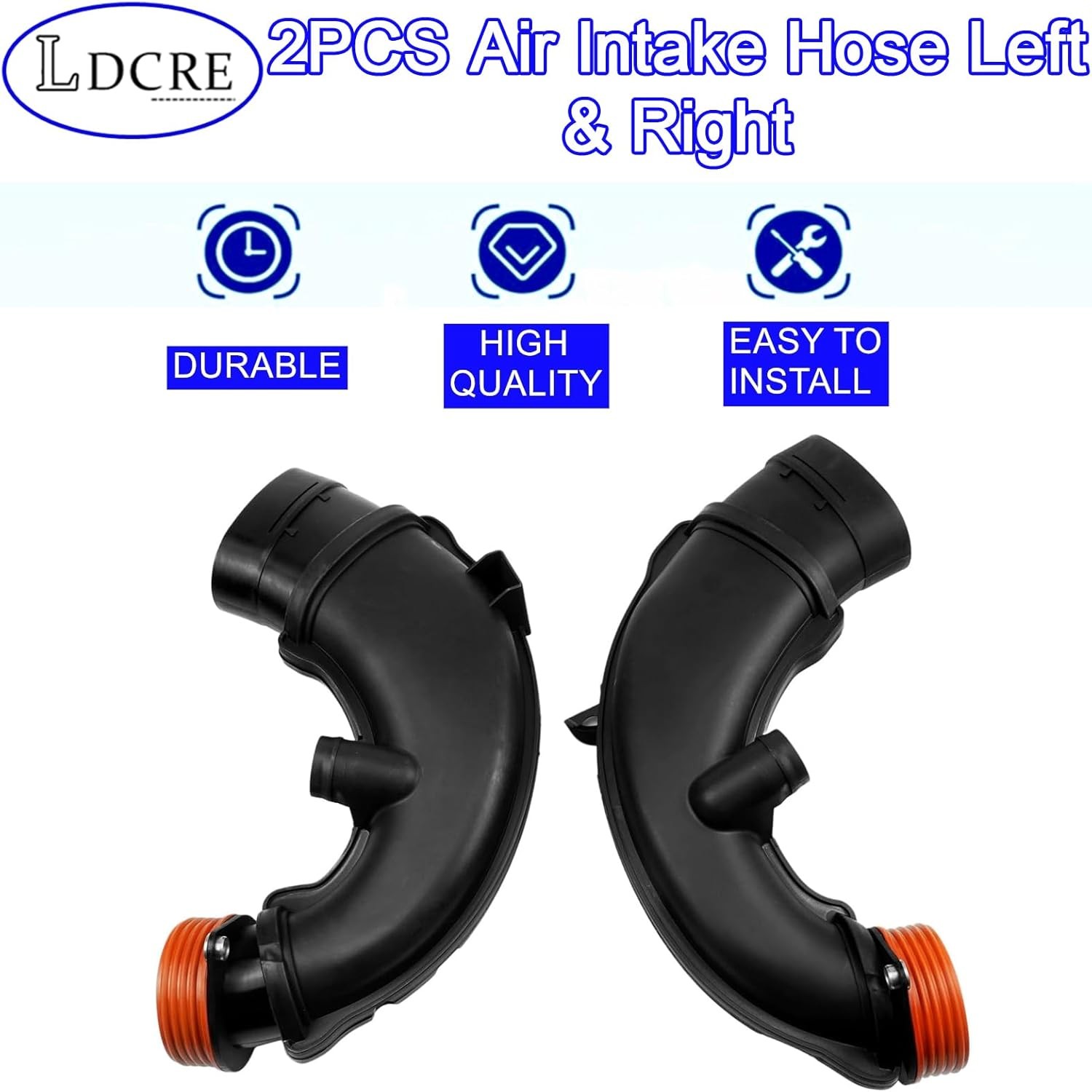 2PCS Air Intake Hose Left & Right 13717577451 13717577452 Compatible with BMW X5