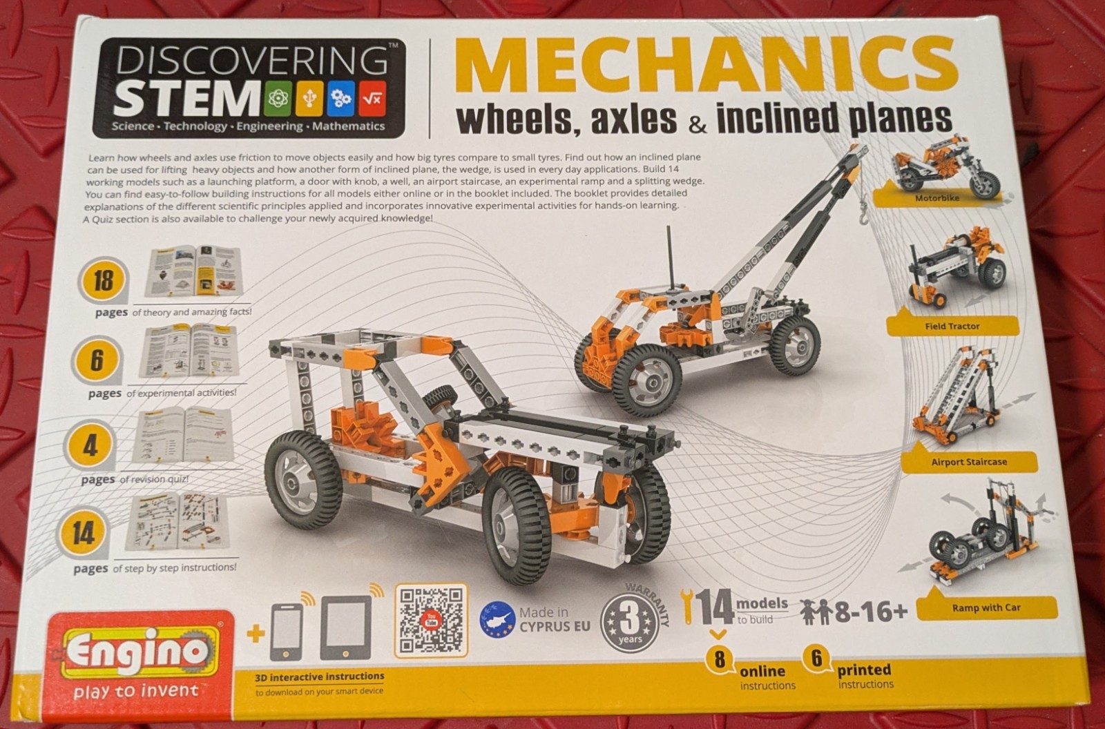 Engino Discovering STEM Mechanics Wheels, Axles and Inclined Planes NEW IN BOX
