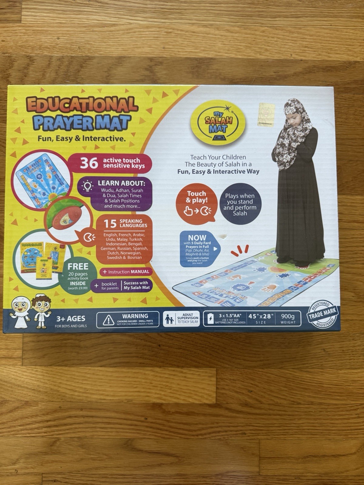 NEW My Salah Mat Educational Interactive Prayer Mat 15 LANGUAGES 36 INTERACTIVE