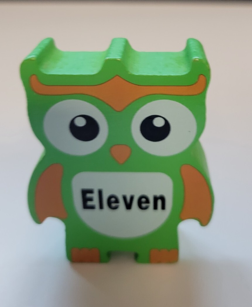 Discovery Toys Stacking Owl Balancing Game Replacement Wood Block Green #11 ONLY